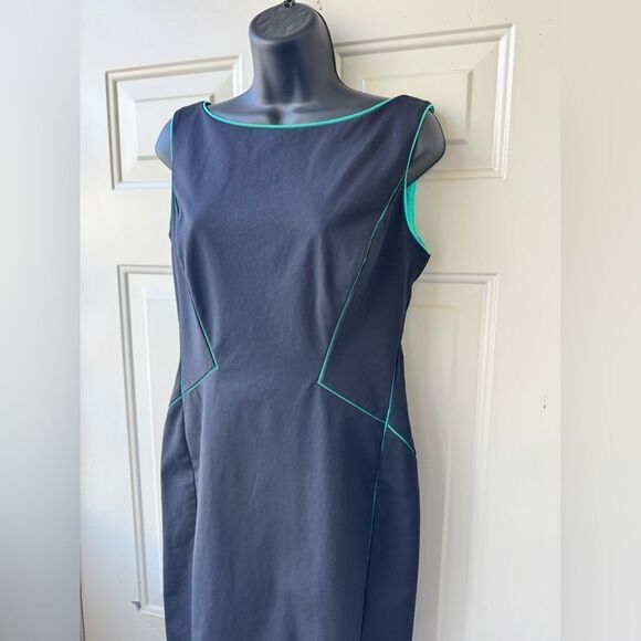 Lafayette 148 New York Deana Piped Trim Stretch Sheath Dress  Size 4 - Picture 5 of 16